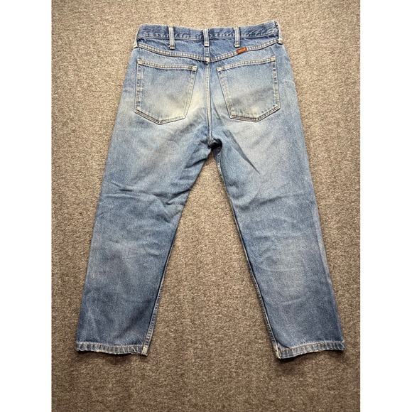 Rustler Jeans Mens 32x30 Blue Regular Fits 32x26 Straight Denim Workwear 87619PW - Picture 14 of 16